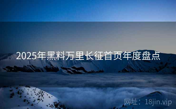 2025年黑料万里长征首页年度盘点